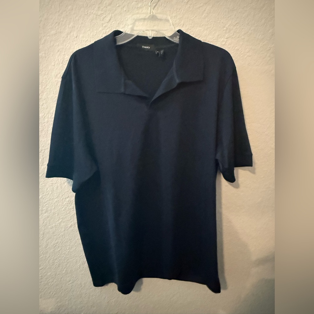 Theory Men's Dark Blue Polo Shirt Sz XL